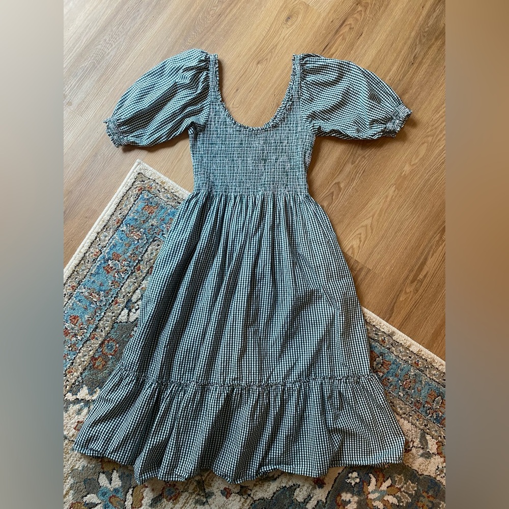 Hill House The Louisa Nap Dress Emerald Gingham